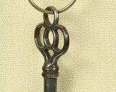 Key To Her Heart - Antique Skeleton Key Italian Sterling Silver Chain