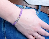 Infinity Bracelet - Karma Braselet - Wish Bracelet -Lilac Infinity Hemp Bracelet