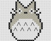 Totoro Kawaii Cross Stitch (Printable PDF Pattern) - Immediate Download from Etsy - Cute character from Studio Ghibli