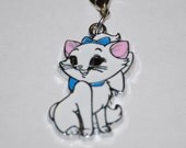 Cute Disney Marie Aristocat Cat Enamel Clip Charm, zipper pull, backpack, cell phone, purse clip, bracelet, necklace or scrapbooking