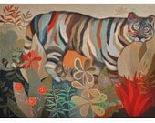 Tiger "Walking By" Giclée Print - Signed, Limited edition. Medium-28x38cm