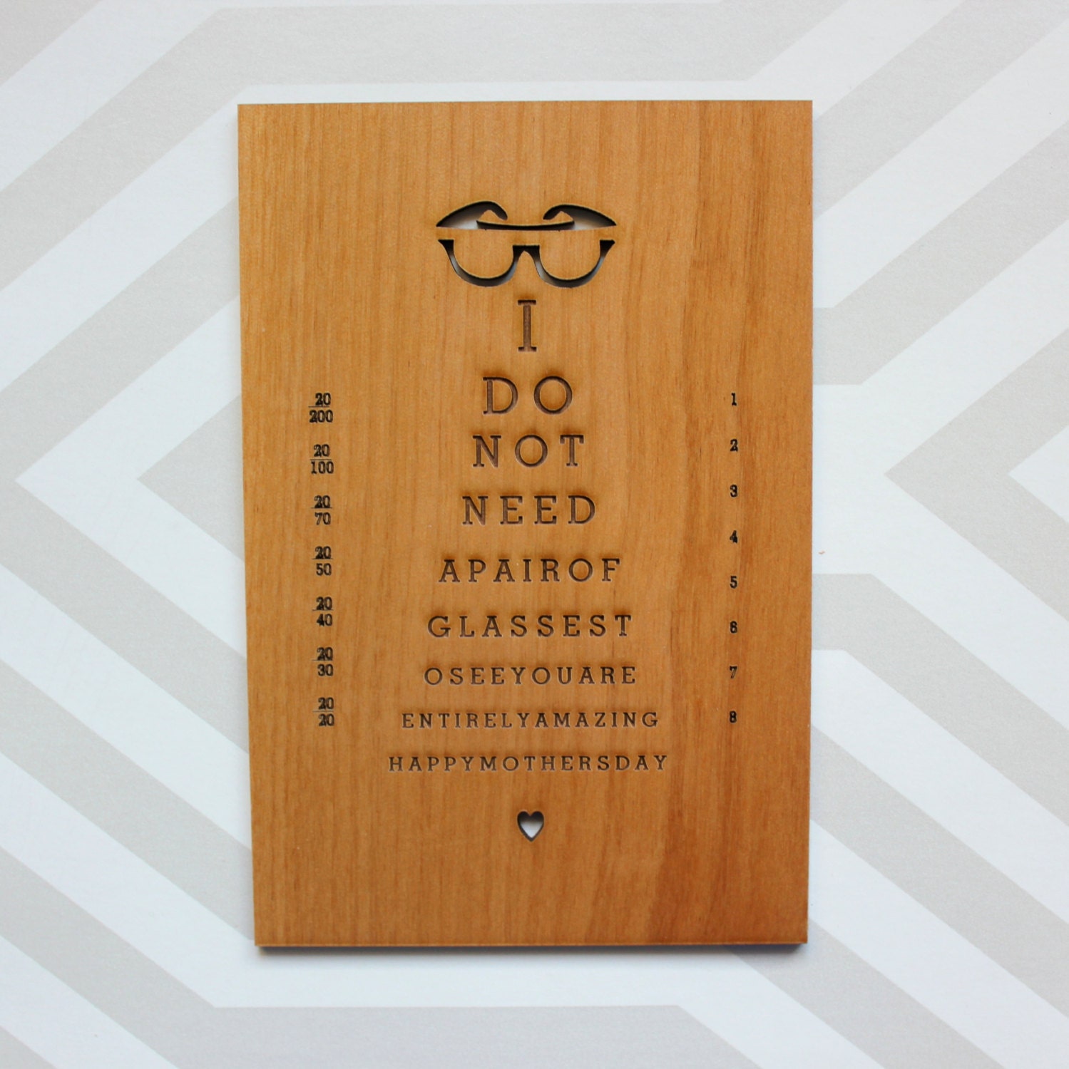 Mother's Day Card -- You are Entirely Amazing (Real Wood)