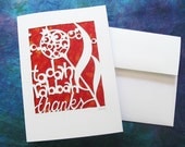 Todah - Thank Yor - Papercut Jewish Greeting Card