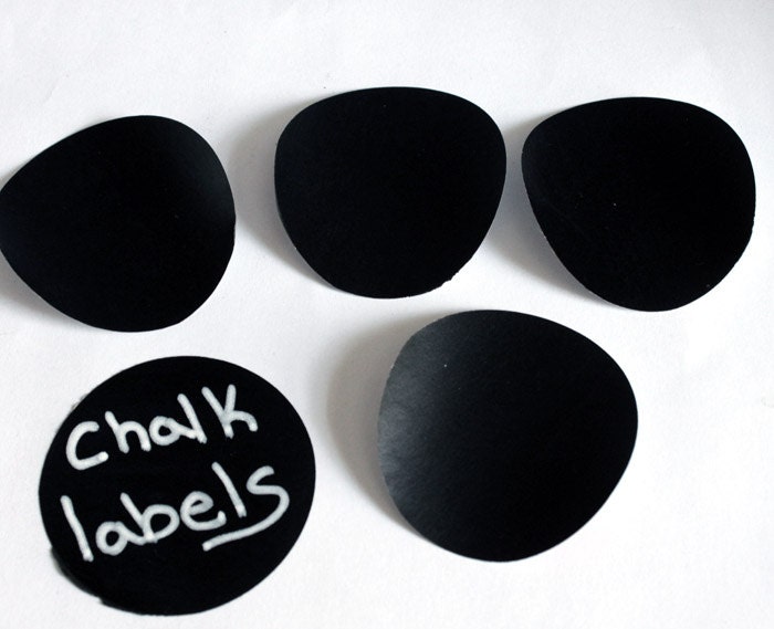10 Blank Chalkboard Labels, Round Chalk Board Stickers for Organizing and Labeling, Chalkboard Tags