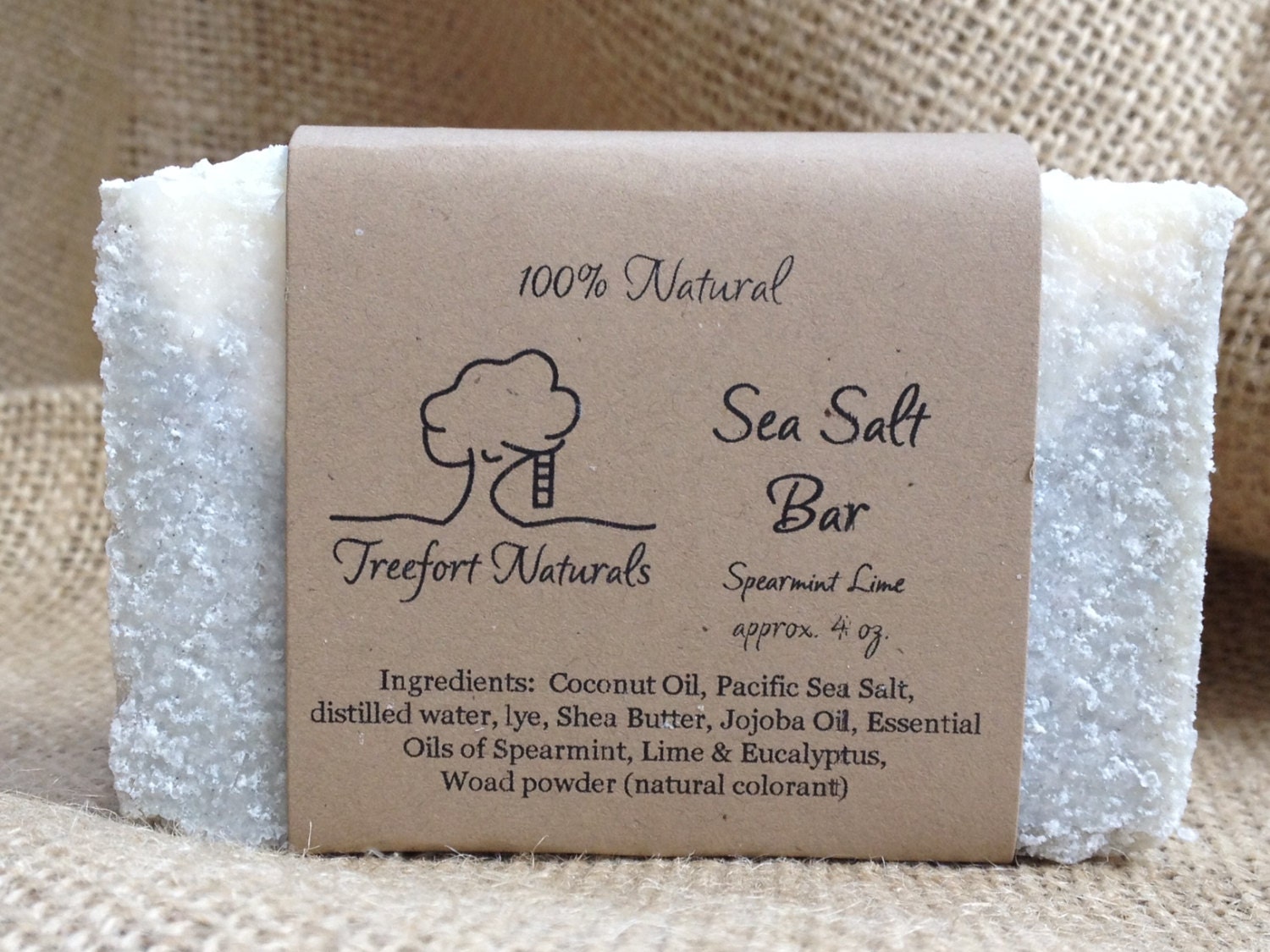 Sea Salt Soap - Handmade Cold Process, Spa bar, All Natural, lightly scented, vegan, essential oil soap, Salt Bar