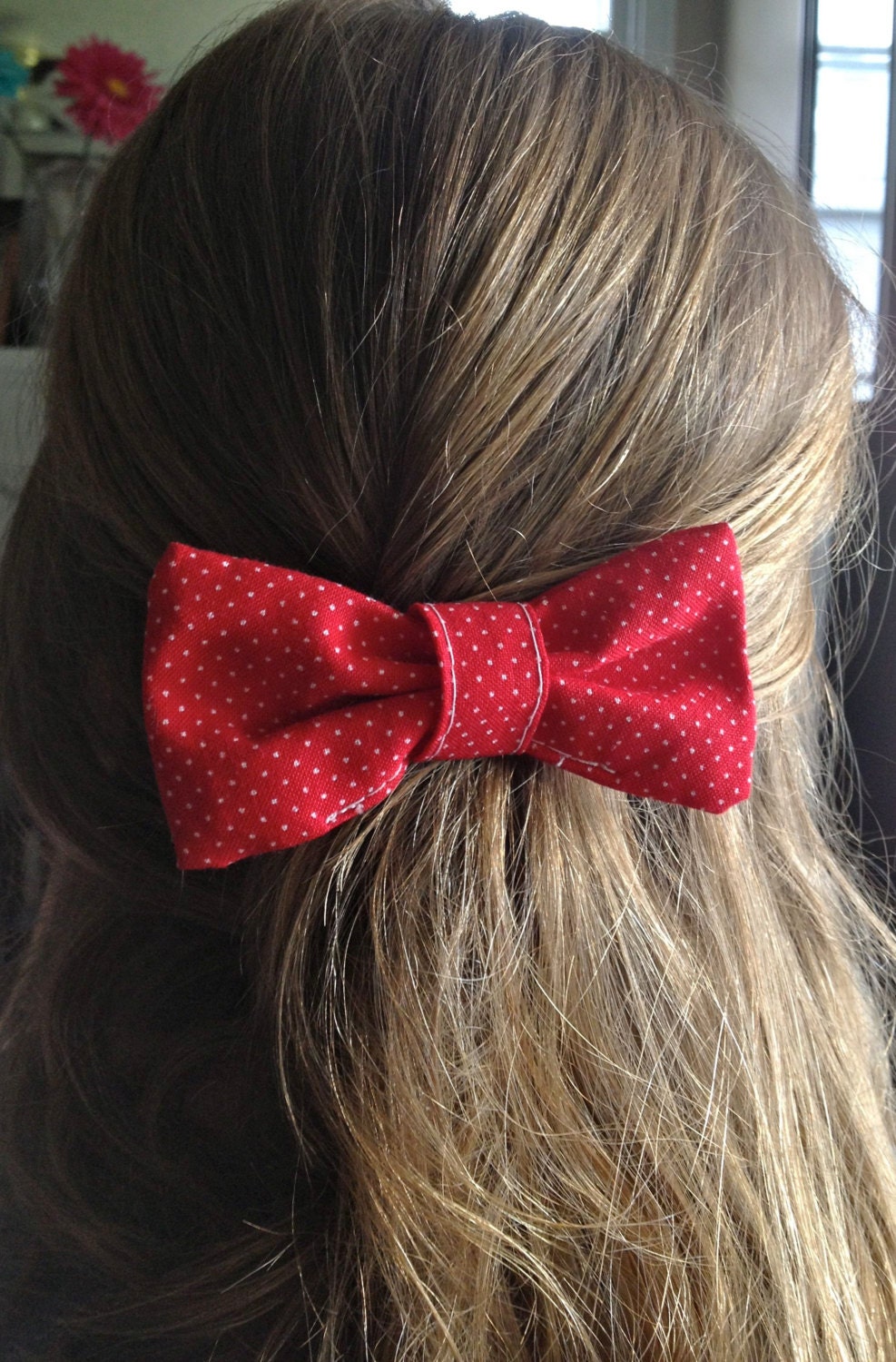 Red And White Polka Dot Bow Tie And Hair Bow