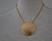 Choker Polished gold plated finished round hammered necklace