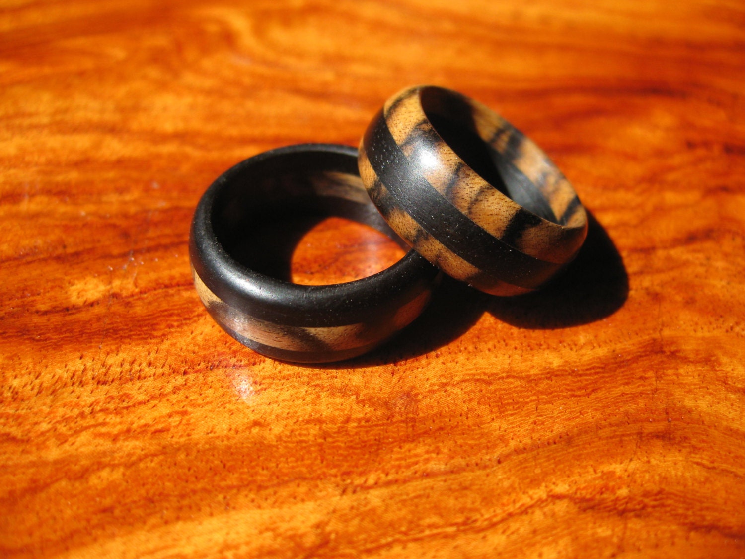 Book Matched Wooden Triple Band Ring - Wood Ring - Wooden Ring - Exotic Wood Ring - Men's Ring - His And Hers