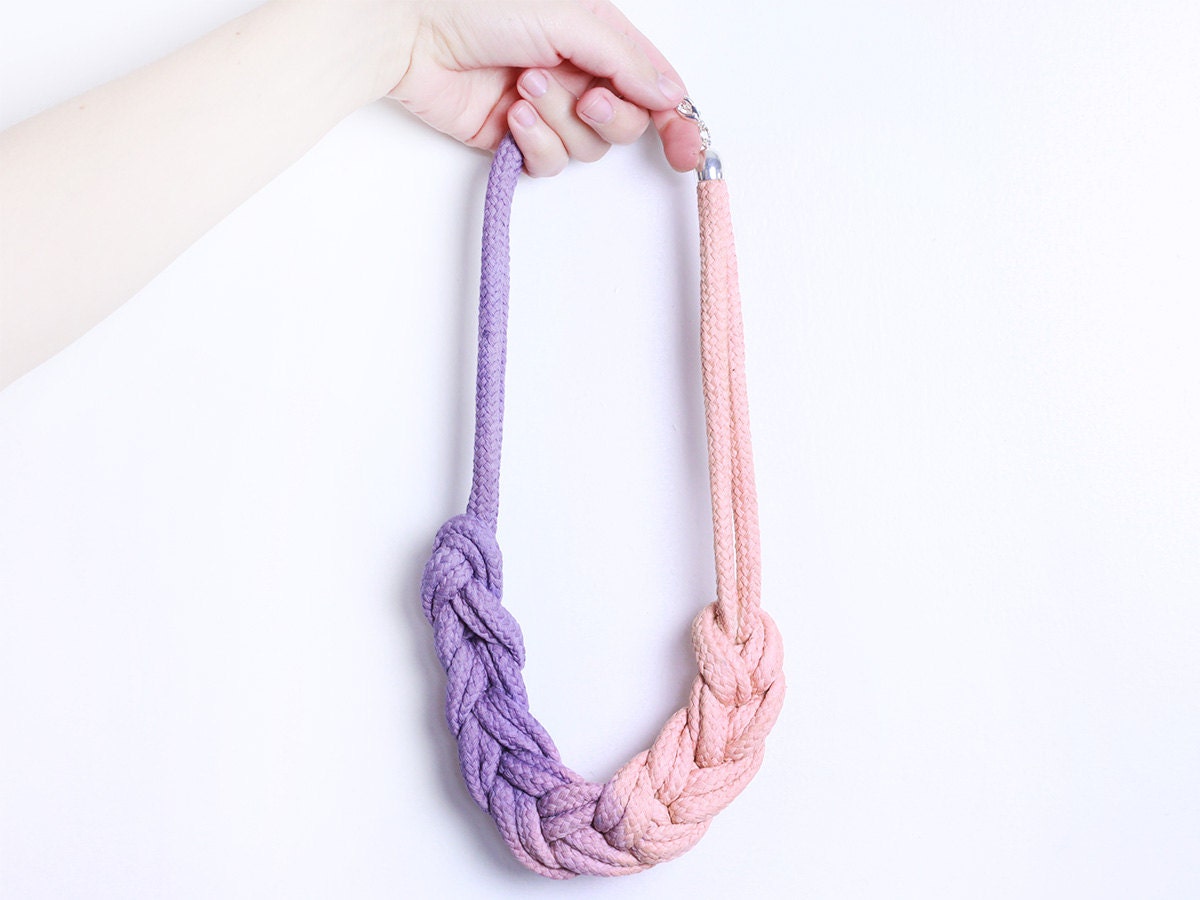 Princess Peach - Knotted necklace with dip dye