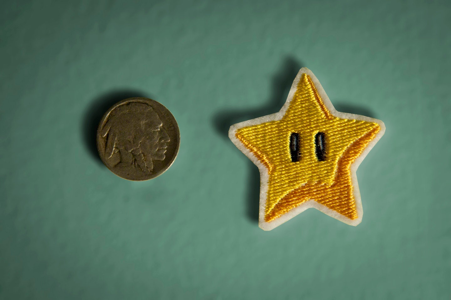 Tiny Star Power -- Embroidered Iron-on Nintendo Throwback NES Invincibility Star Mario Brothers