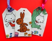 Gift Tags / 10 Upcycled Vintage Musti Labels/Easter