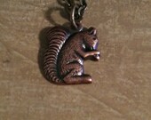Squirrel Charm Necklace, Animal Necklace, Nature Charm, Jewelry