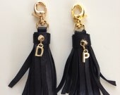 Genuine leather tassel keychain