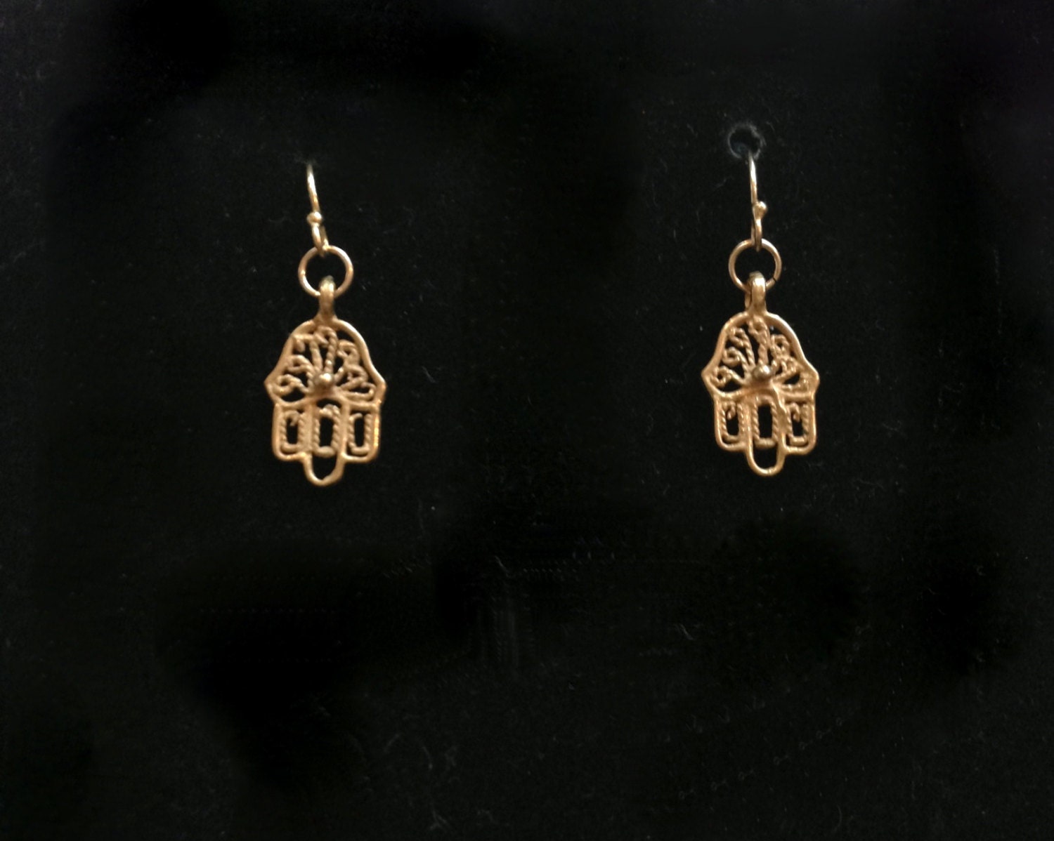 Gold Filled Hamsa Earrings