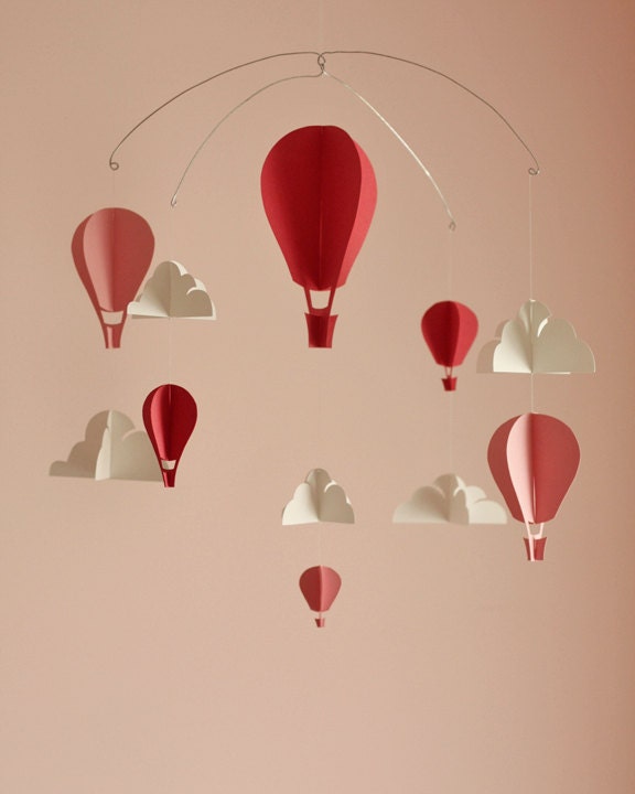Customized Hot Air Balloon Paper Mobile (S) - HushHoneyCollective
