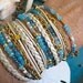 Boho Chic Endless Leather, Crystals, Quartz, and Chain 3x Wrap Beaded Bracelet...Aqua Elegance