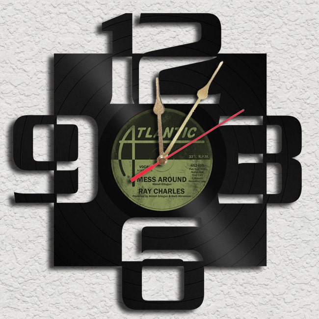 Big Numbers Vinyl Record Clock Upcycled vinyl records Great Gift