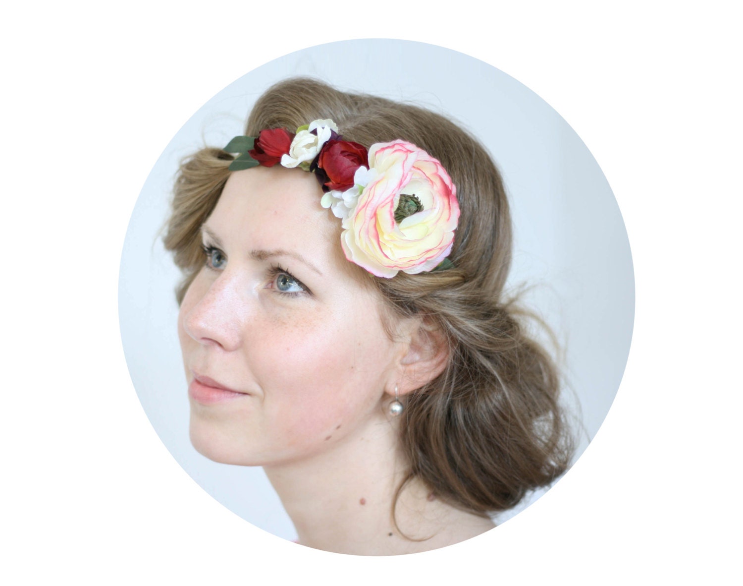 Wild rose- flower crown hair accessory