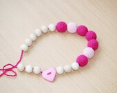 Natural Girls necklace-Crochet girls necklace-Jewerly- Raspberry necklace - Ready to ship
