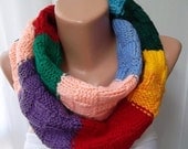 ON SALE Hand knitted scarf...Blue..... Infinity Scarf Loop Scarf Circle Scarf ..