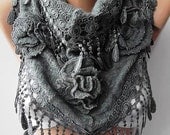 Gray Scarf shawl cowl scarf Gorgeous Scarf headbnad Mothers Day gift