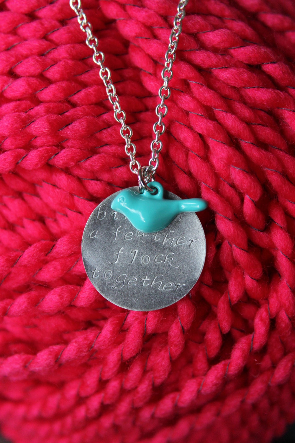 Whimsical "Birds of a feather flock together" necklace