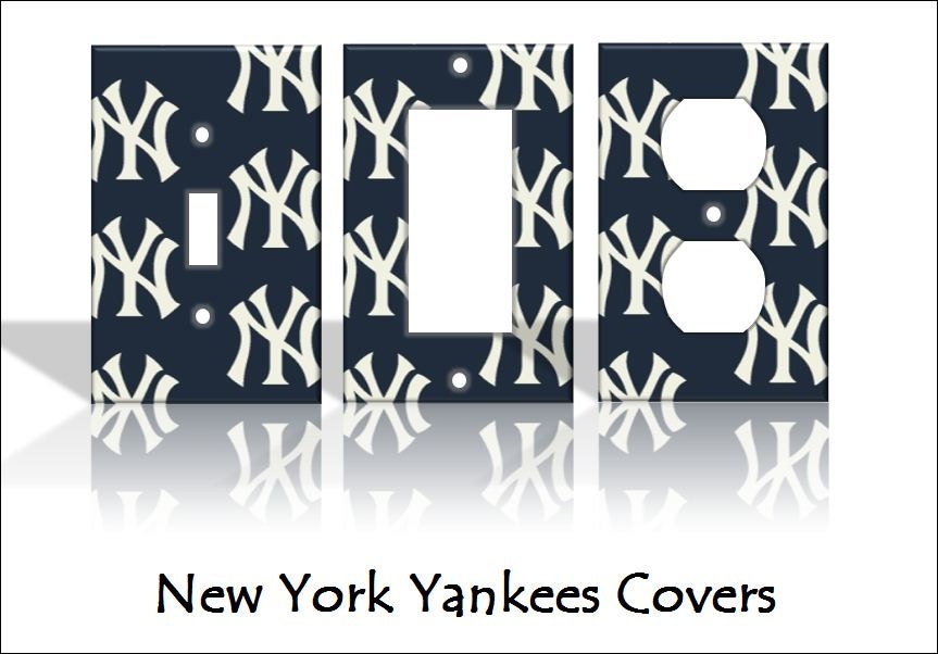 New York Yankees MLB Baseball Light Switch Covers Wallplates Switchplates Home Decor Outlet 14 STYLES AVAILABLE