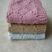 Set of three Hand knitted Dish cloths