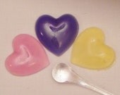 3 glycerin soaps -heart shaped - various scents