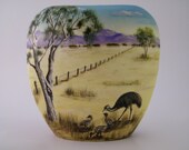 Handpainted Ceramic Vase, Australian Rural Outback Scene (Outback Wonderland series)