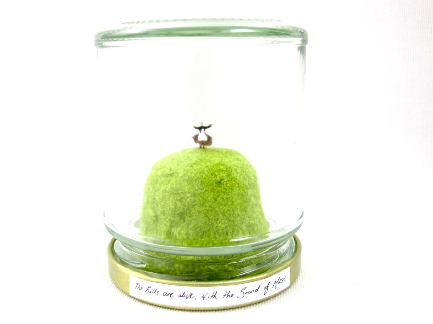 Unique, hand made Sound of Music scene in a jam jar "The hills are alive with the sound of music"