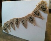 Mini burlap pennant banner handmade cards - kraft paper - congrats - love you - mothers day