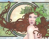 Limited Edition Art Print: Art Nouveau 13 Watercolor by Scott Christian Sava