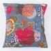 Large 20x20 Blueish Grey Floral Pillow