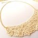 Jo: Statement Necklace Delicate Cream Lace Graceful Gold Chain