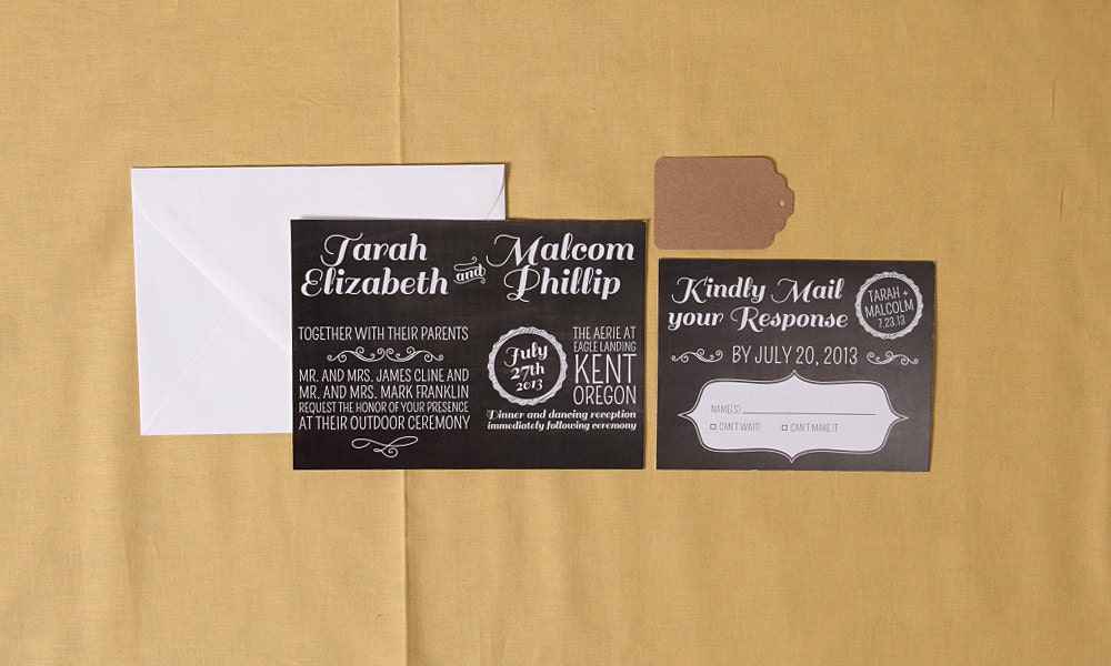 Chalkboard Wedding Invitation Set