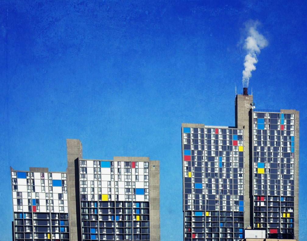 Skyscape Photography - Urban Art Print - Fine Art Photography - Primary Colors - Contemporary - Home Decor