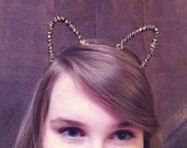 Black and Gold Cat Ear Headband