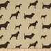 Throw Pillow Covers. Set of 2 18x18 Oatmeal/Chocolate Brown Dog Design. FREE SHIPPING.