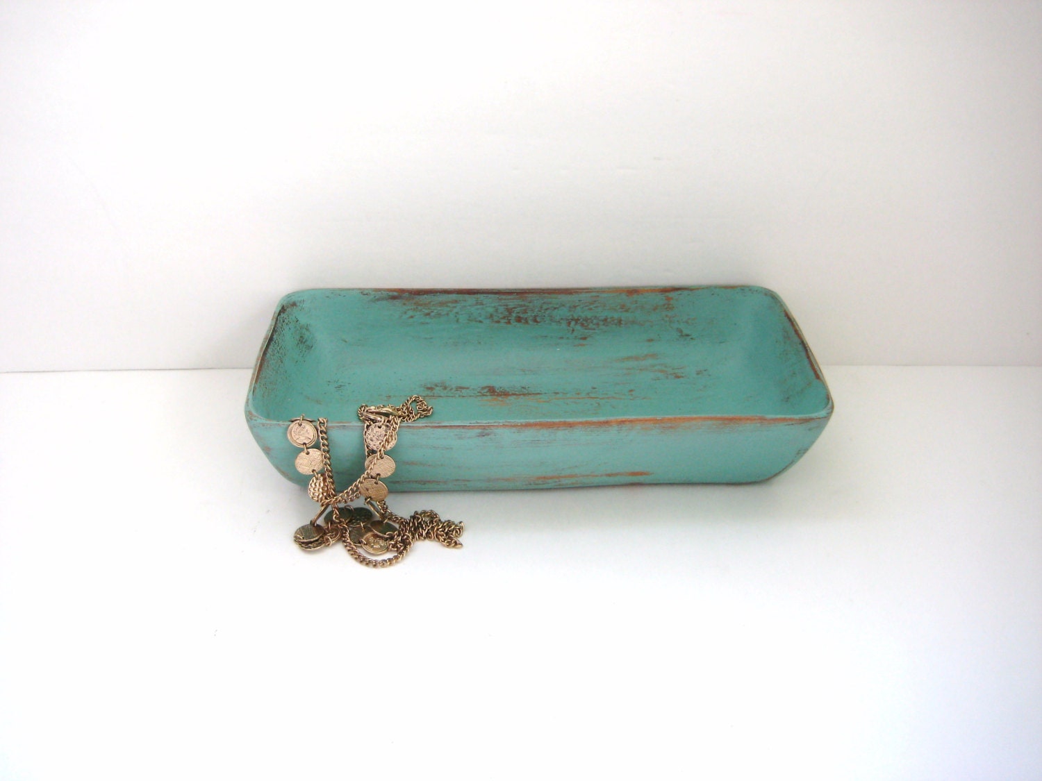 Catch All Bowl - Seafoam Green - Upcycled Shabby Boho