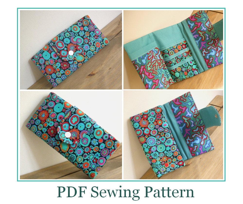 INSTANT DOWNLOAD Wallet Pattern Sewing - PN209  Womens Tri-fold Cash Wallet