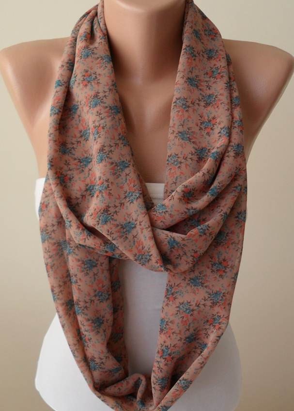 Cinnamon Infinity Scarf -  Chiffon Fabric