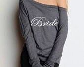 BRIDAL accessories for her honeymoon, bachlorette party, Wifey, Mrs, Bridal shirt, Off the shoulder plus size bride