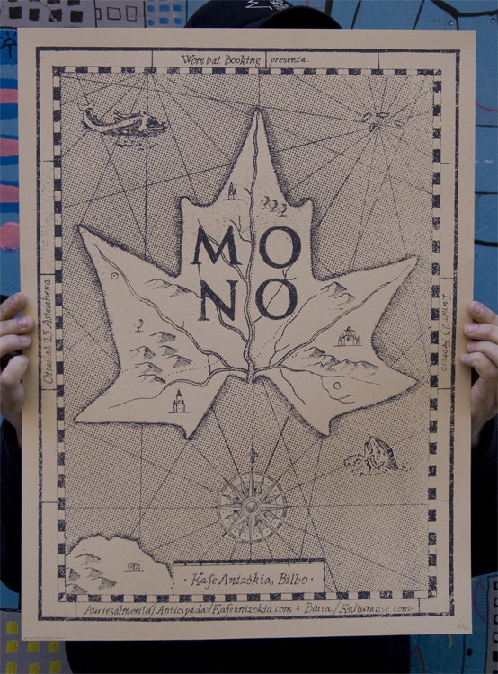 Mono screenprinted gigposter
