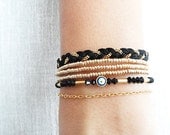 Evil eye bracelet black gold ethnic ottoman arabic islamic turkish bracelet jewelry best friend birthday women mother jewelry istanbul