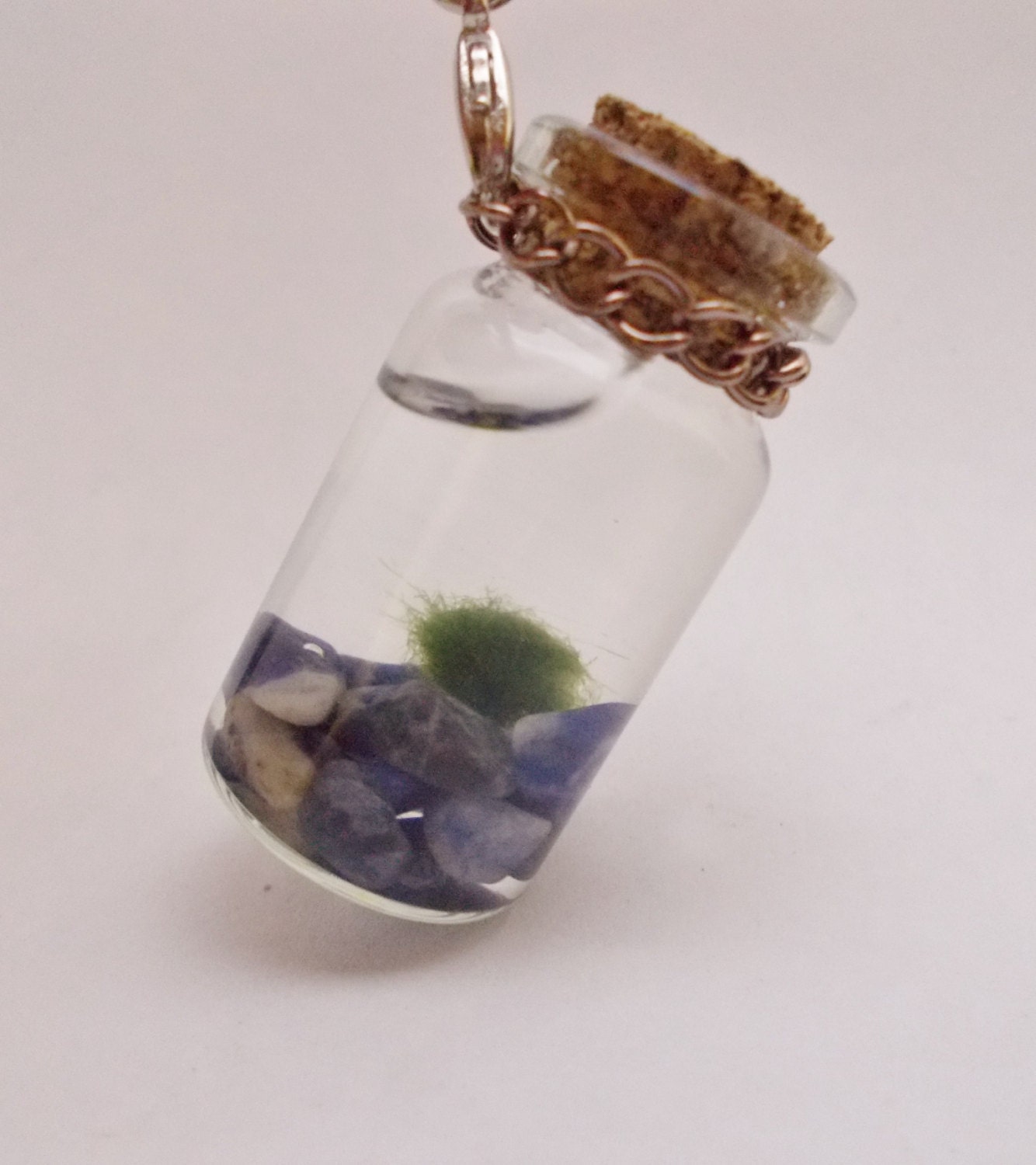 Marimo phone strap with Sodalite