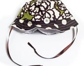 Infant baby sun hat - Sage and Brown Bucket hat