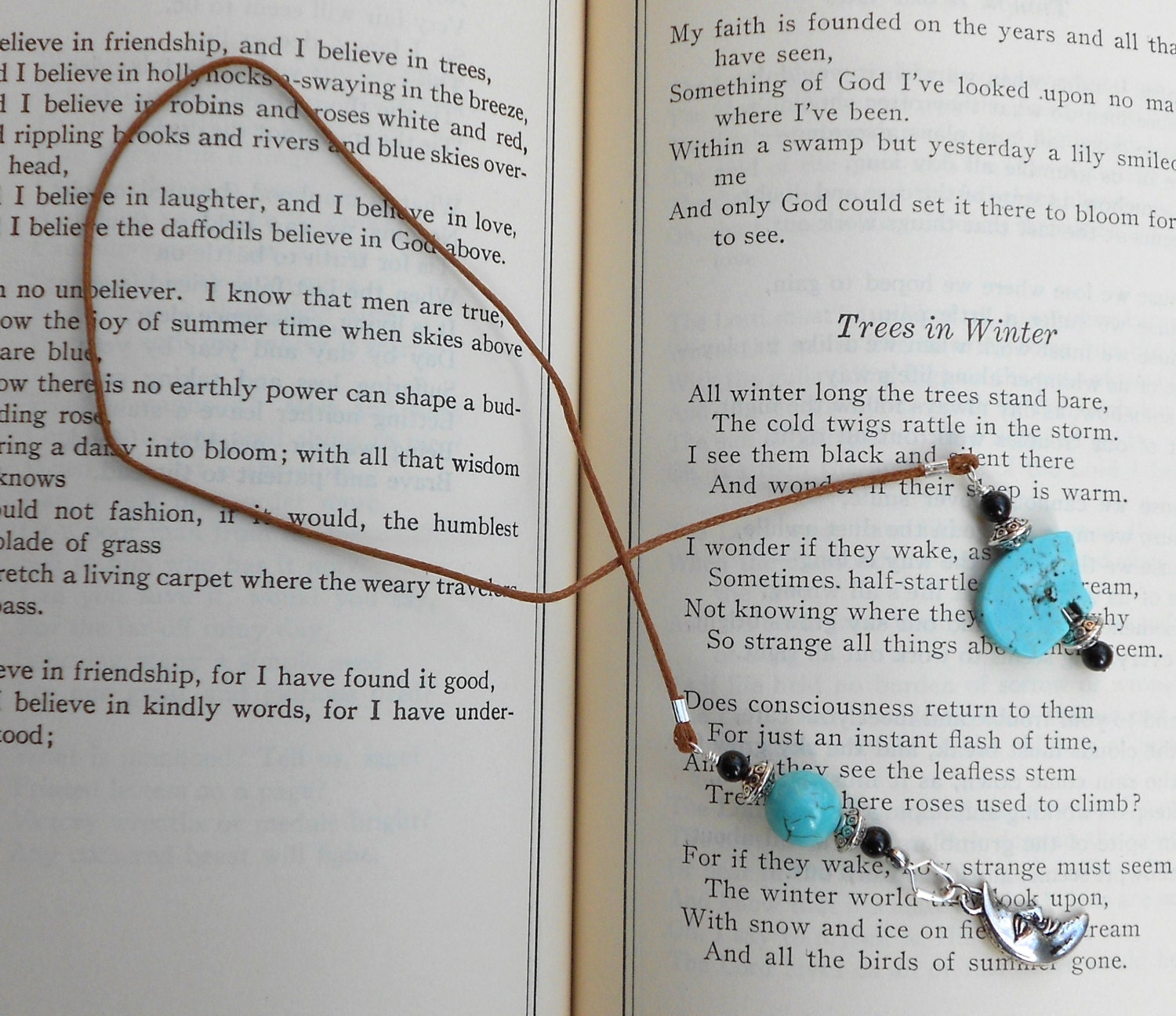 Blue Howlite Zuni Bear Beaded Bookmark