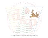 DIY Printable Swiss Dots Bunny Design Banner Pieces INSTANT DOWNLOAD