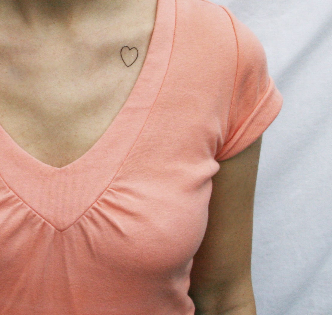 5 tiny hearts temporary tattoos